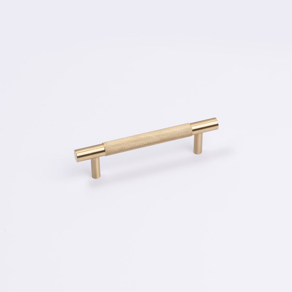 Brushed Brass Knurled Drawer Pull - Charmian - Manovella