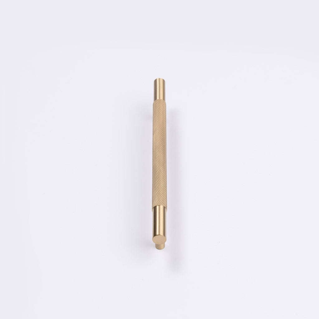 Brushed Brass Knurled Drawer Pull - Charmian - Manovella