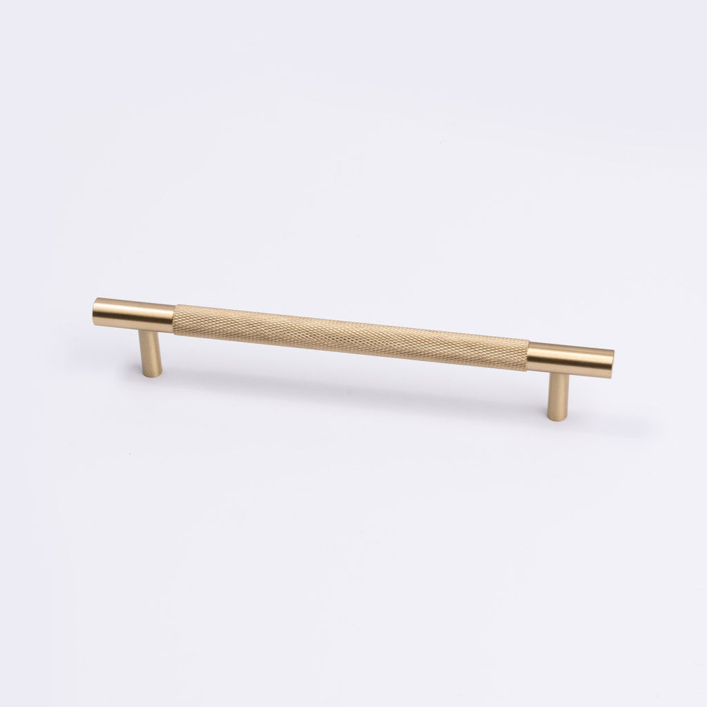 Brushed Brass Knurled Drawer Pull - Charmian - Manovella
