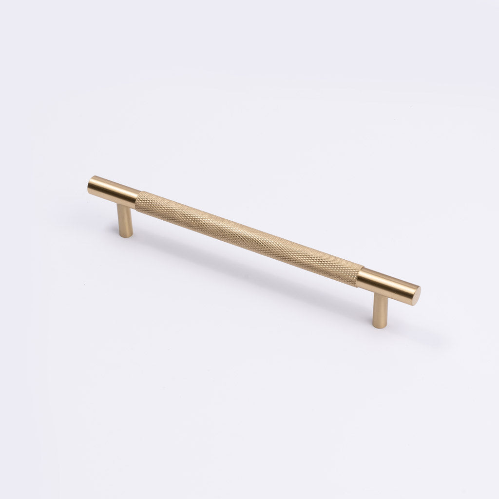 Brushed Brass Knurled Drawer Pull - Charmian - Manovella
