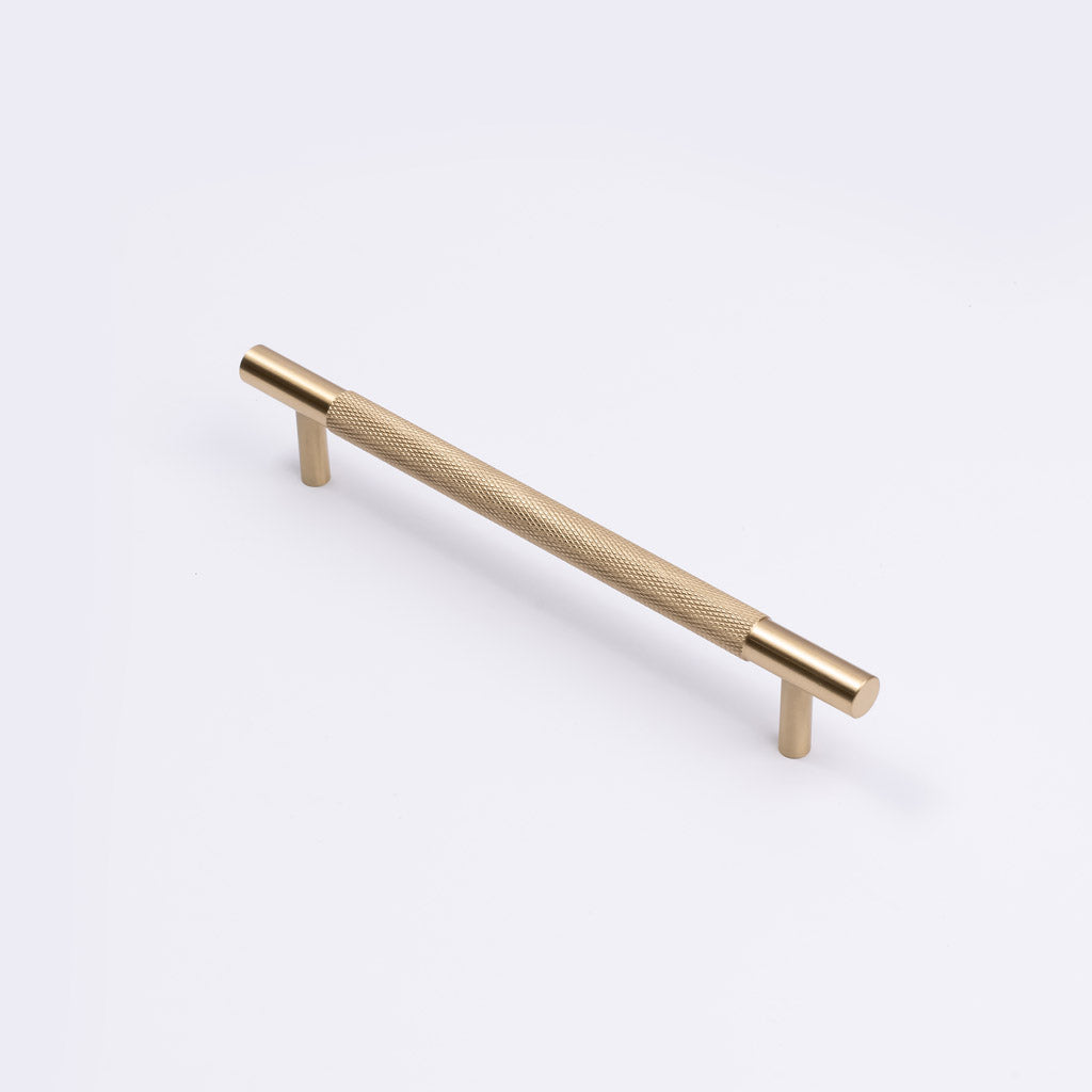 Brushed Brass Knurled Drawer Pull - Charmian - Manovella