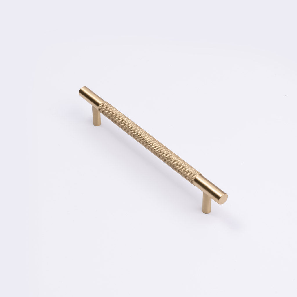 Brushed Brass Knurled Drawer Pull - Charmian - Manovella