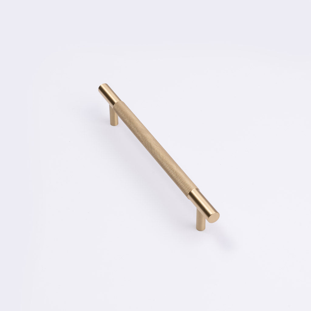 Brushed Brass Knurled Drawer Pull - Charmian - Manovella