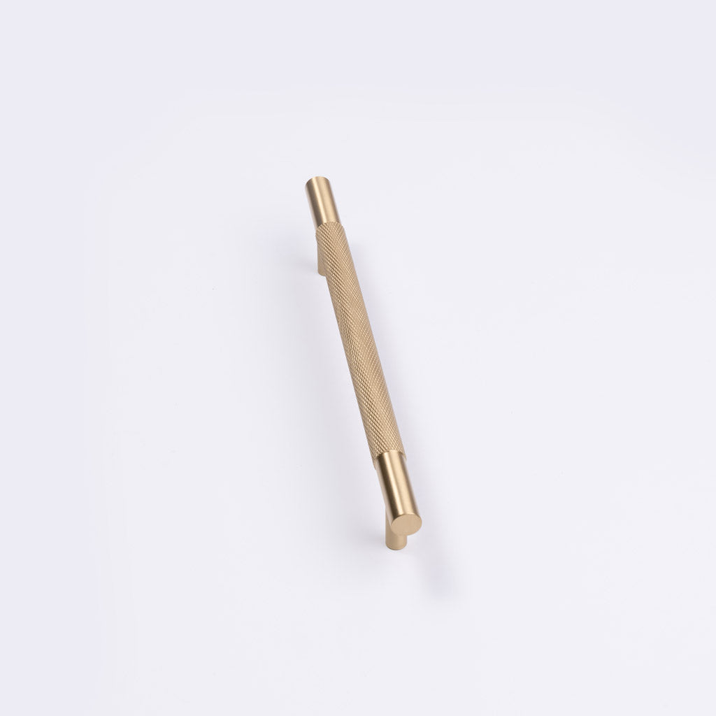 Brushed Brass Knurled Drawer Pull - Charmian - Manovella