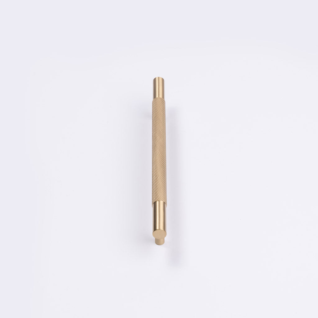 Brushed Brass Knurled Drawer Pull - Charmian - Manovella