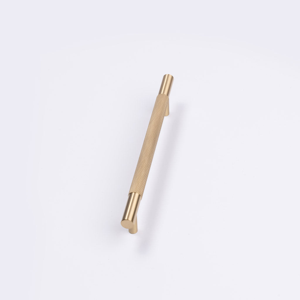 Brushed Brass Knurled Drawer Pull - Charmian - Manovella