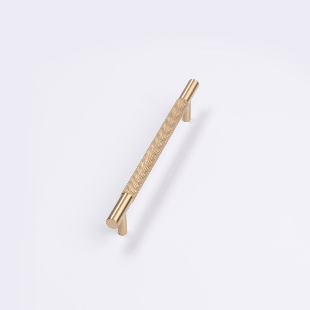 Brushed Brass Knurled Drawer Pull - Charmian - Manovella