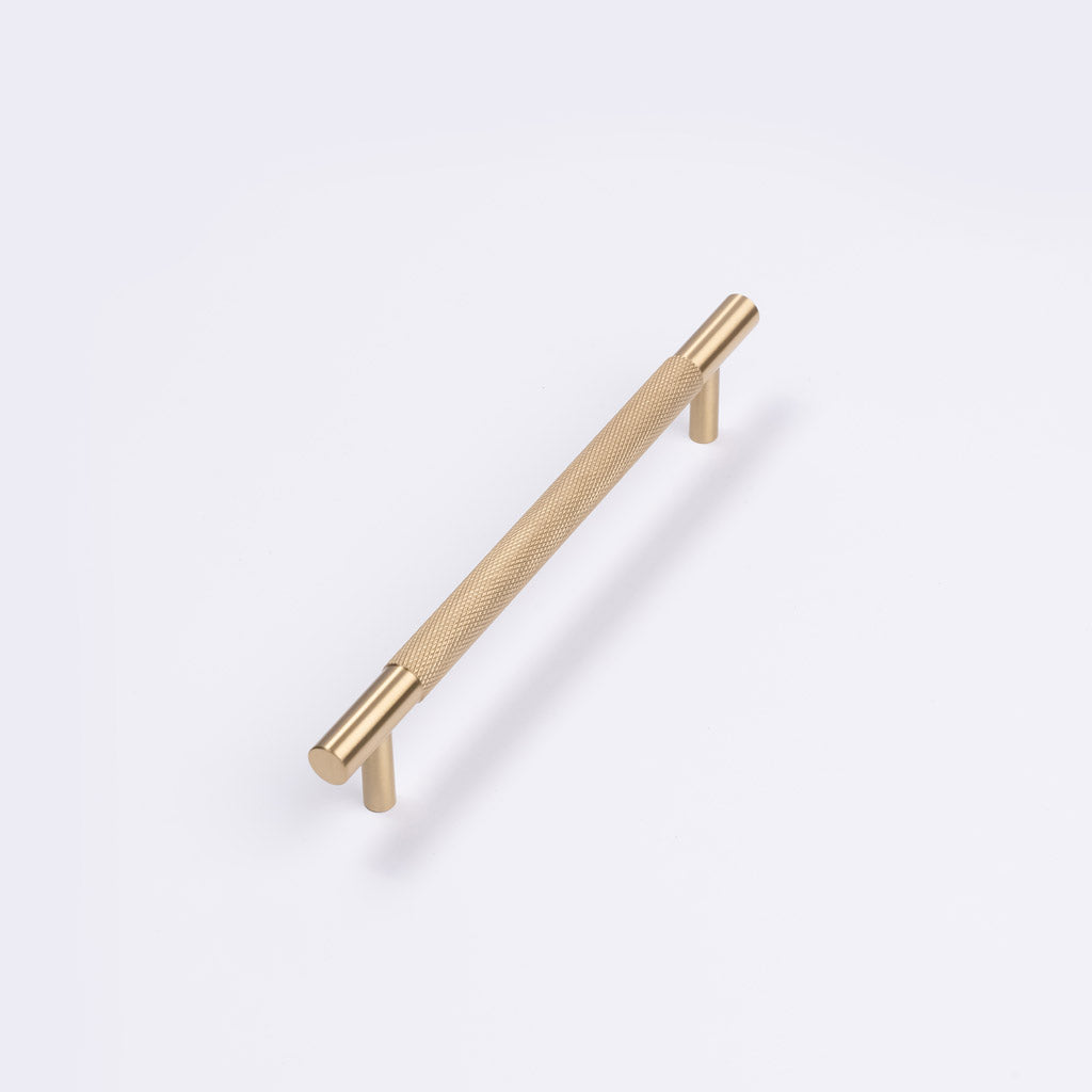 Brushed Brass Knurled Drawer Pull - Charmian - Manovella
