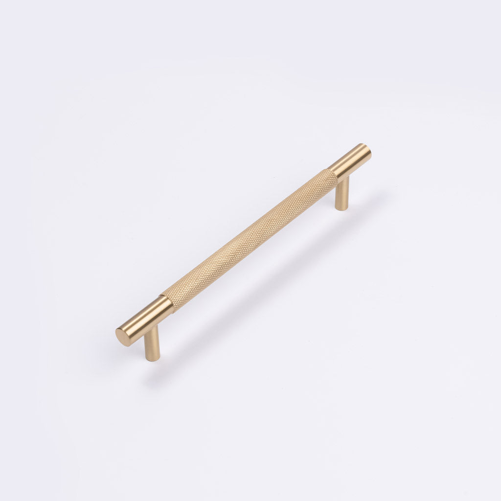 Brushed Brass Knurled Drawer Pull - Charmian - Manovella