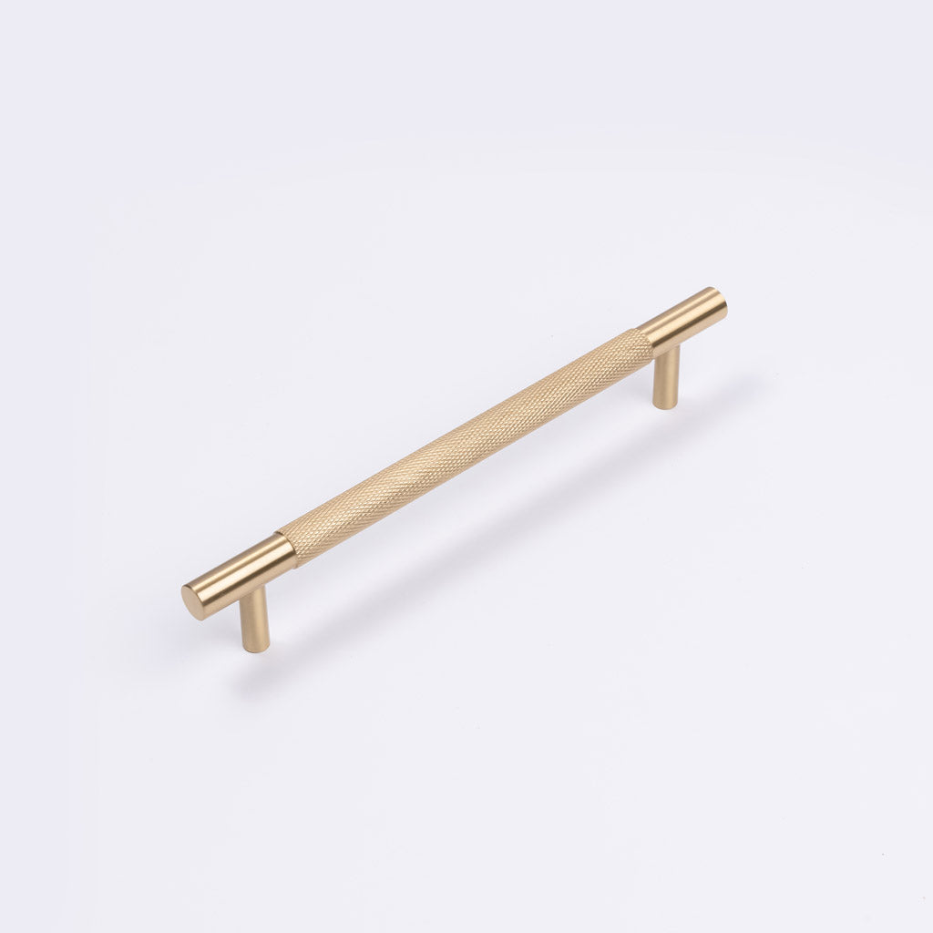 Brushed Brass Knurled Drawer Pull - Charmian - Manovella