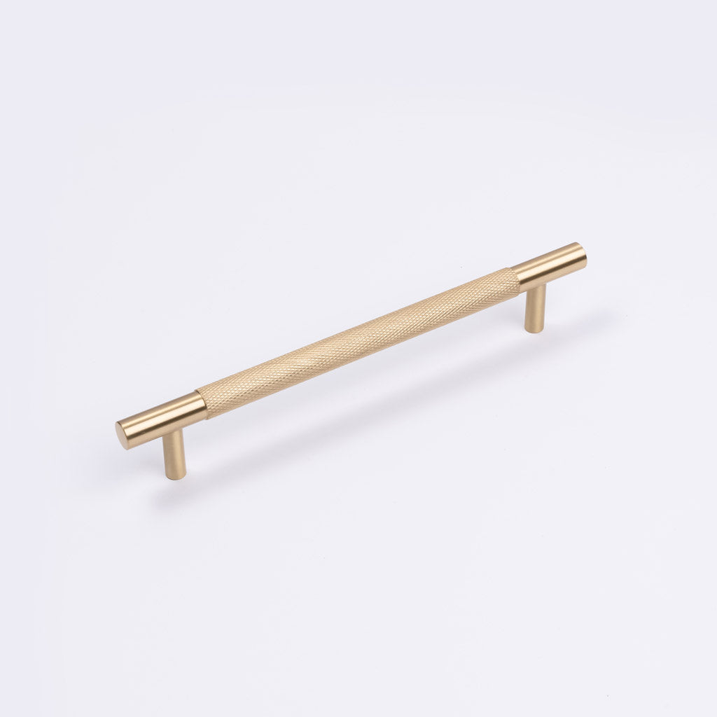 Brushed Brass Knurled Drawer Pull - Charmian - Manovella