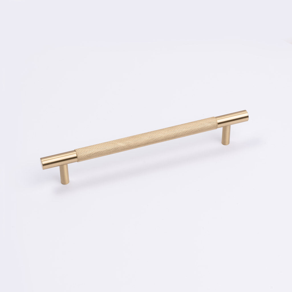 Brushed Brass Knurled Drawer Pull - Charmian - Manovella