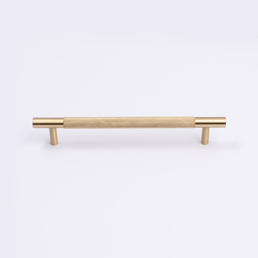 Brushed Brass Knurled Drawer Pull - Charmian - Manovella