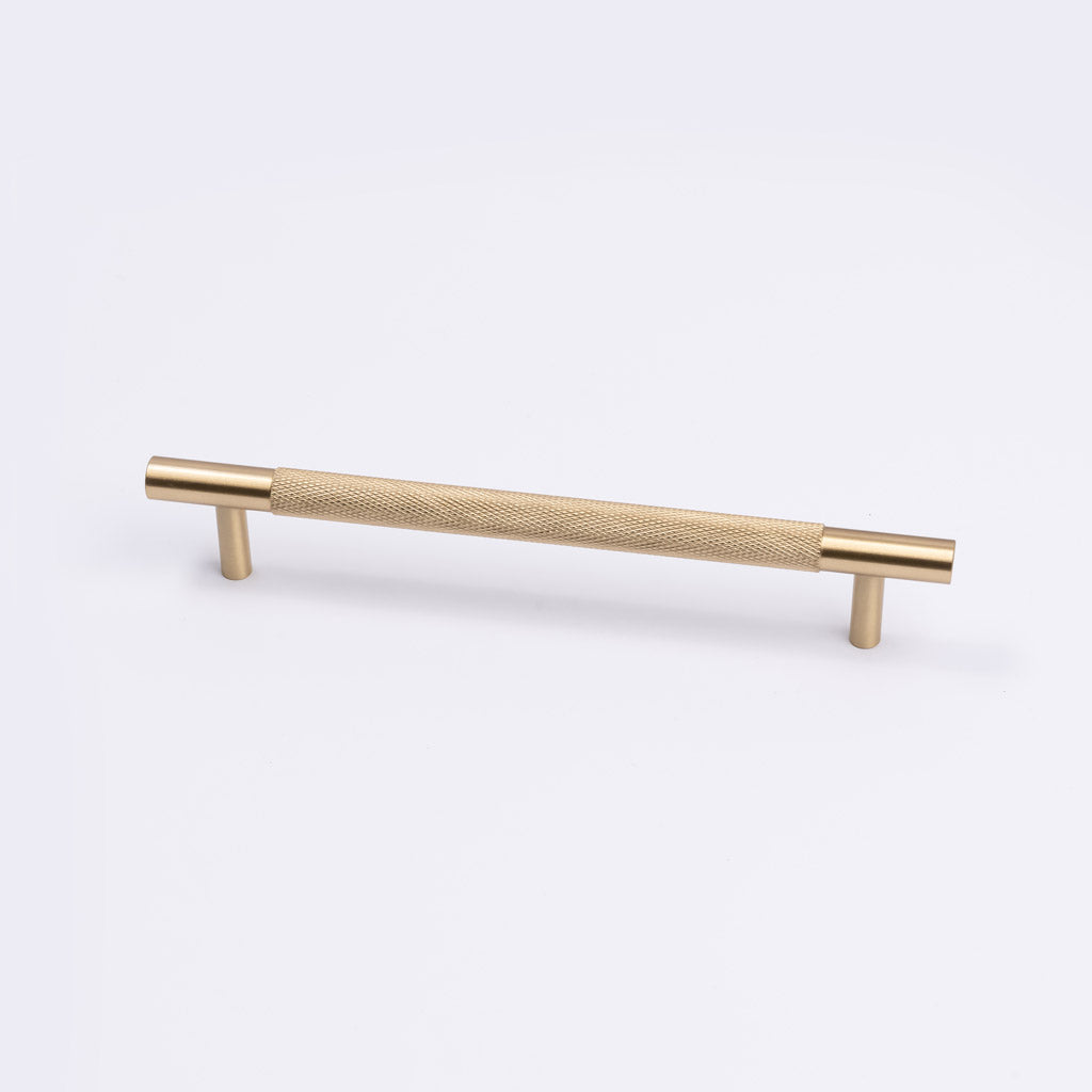 Brushed Brass Knurled Drawer Pull - Charmian - Manovella