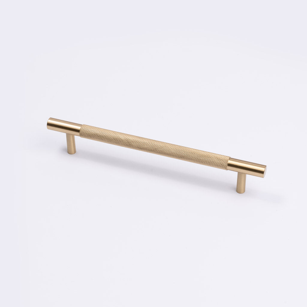 Brushed Brass Knurled Drawer Pull - Charmian - Manovella
