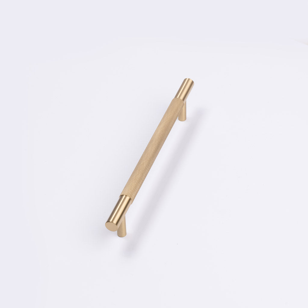 Brushed Brass Knurled Drawer Pull - Charmian - Manovella