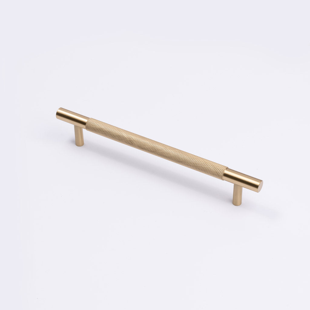 Brushed Brass Knurled Drawer Pull - Charmian - Manovella