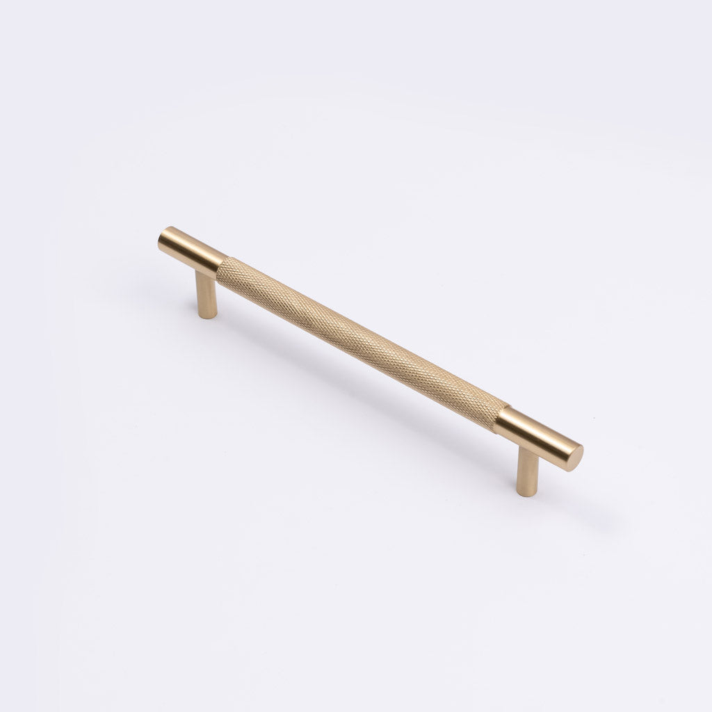 Brushed Brass Knurled Drawer Pull - Charmian - Manovella