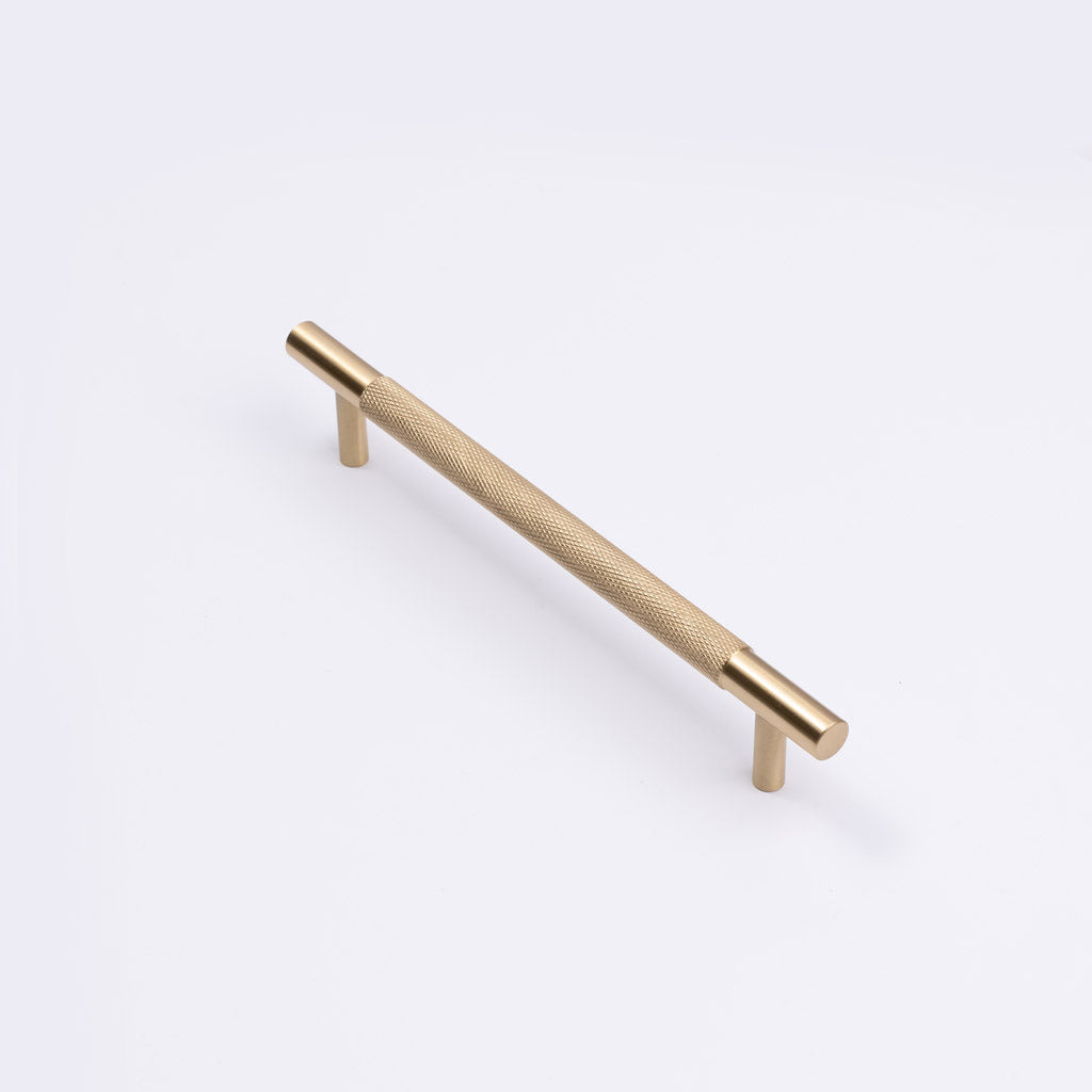 Brushed Brass Knurled Drawer Pull - Charmian - Manovella