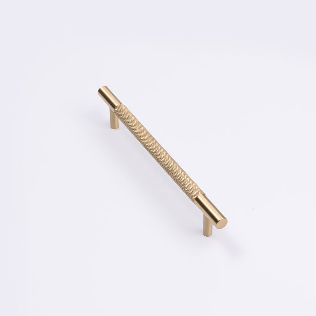 Brushed Brass Knurled Drawer Pull - Charmian - Manovella