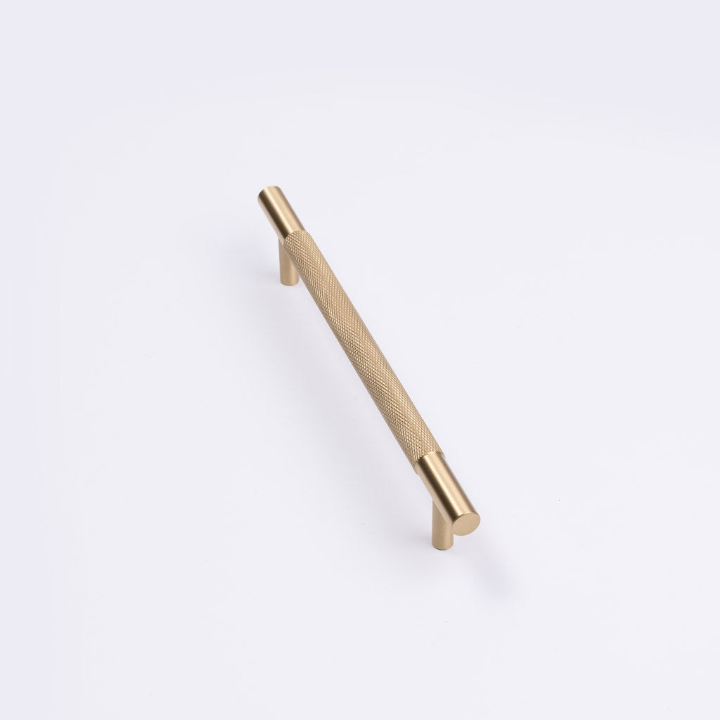 Brushed Brass Knurled Drawer Pull - Charmian - Manovella