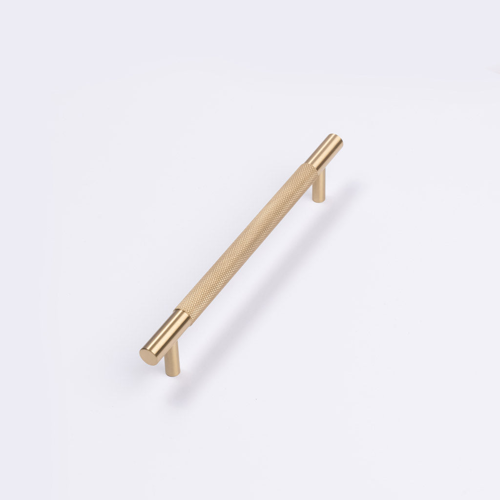 Brushed Brass Knurled Drawer Pull - Charmian - Manovella