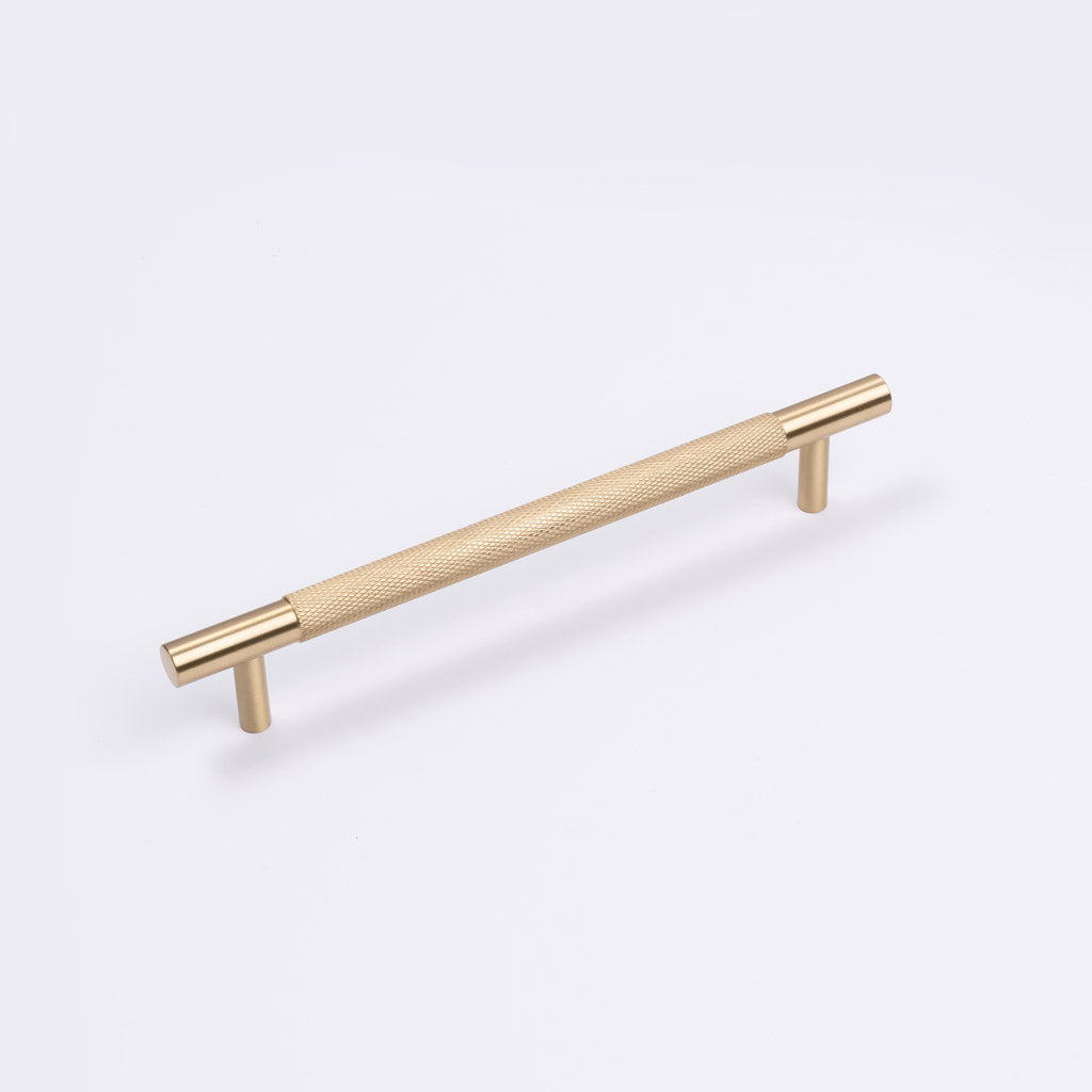 Brushed Brass Knurled Drawer Pull - Charmian - Manovella