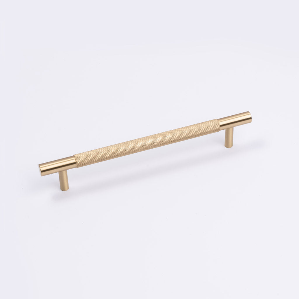 Brushed Brass Knurled Drawer Pull - Charmian - Manovella