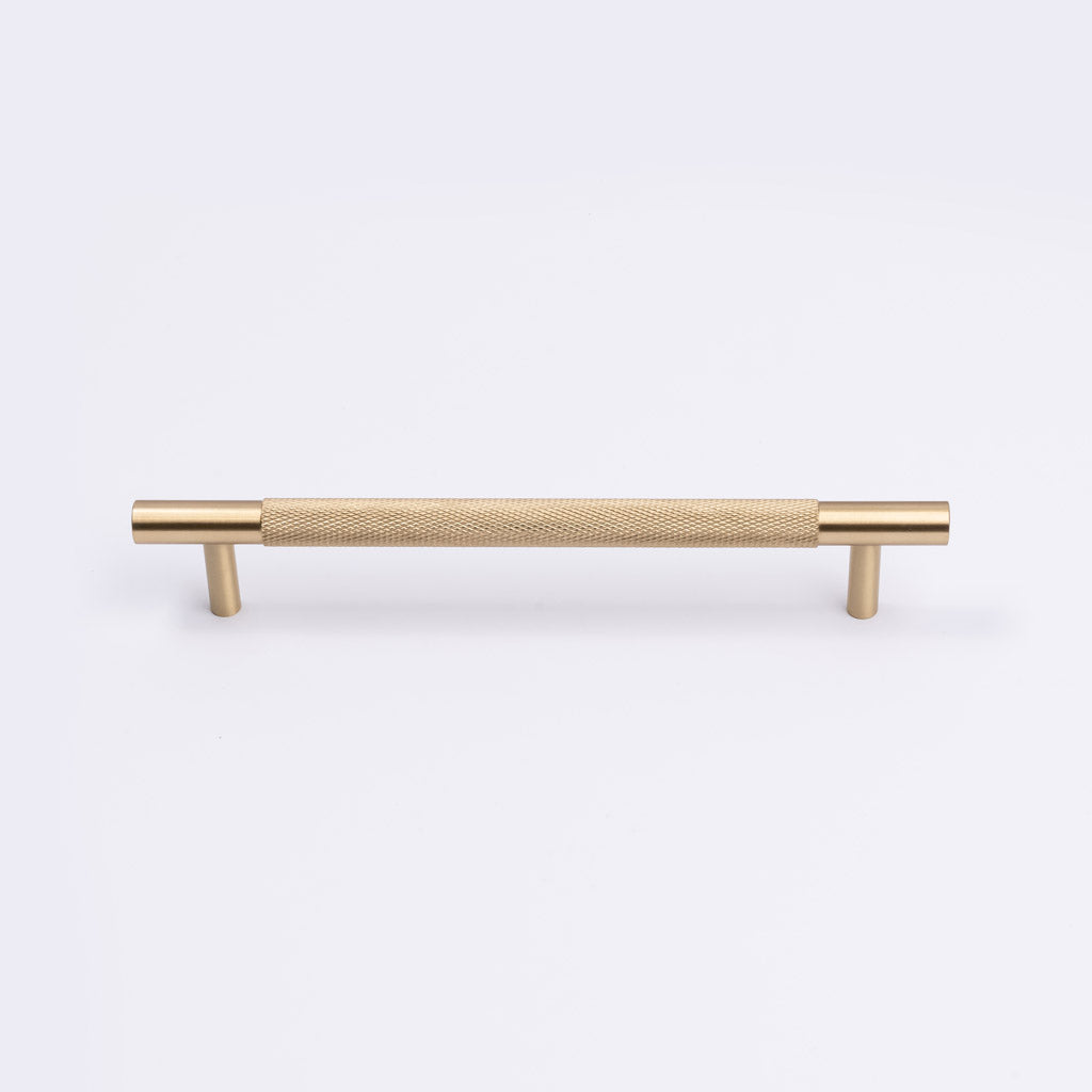 Brushed Brass Knurled Drawer Pull - Charmian - Manovella