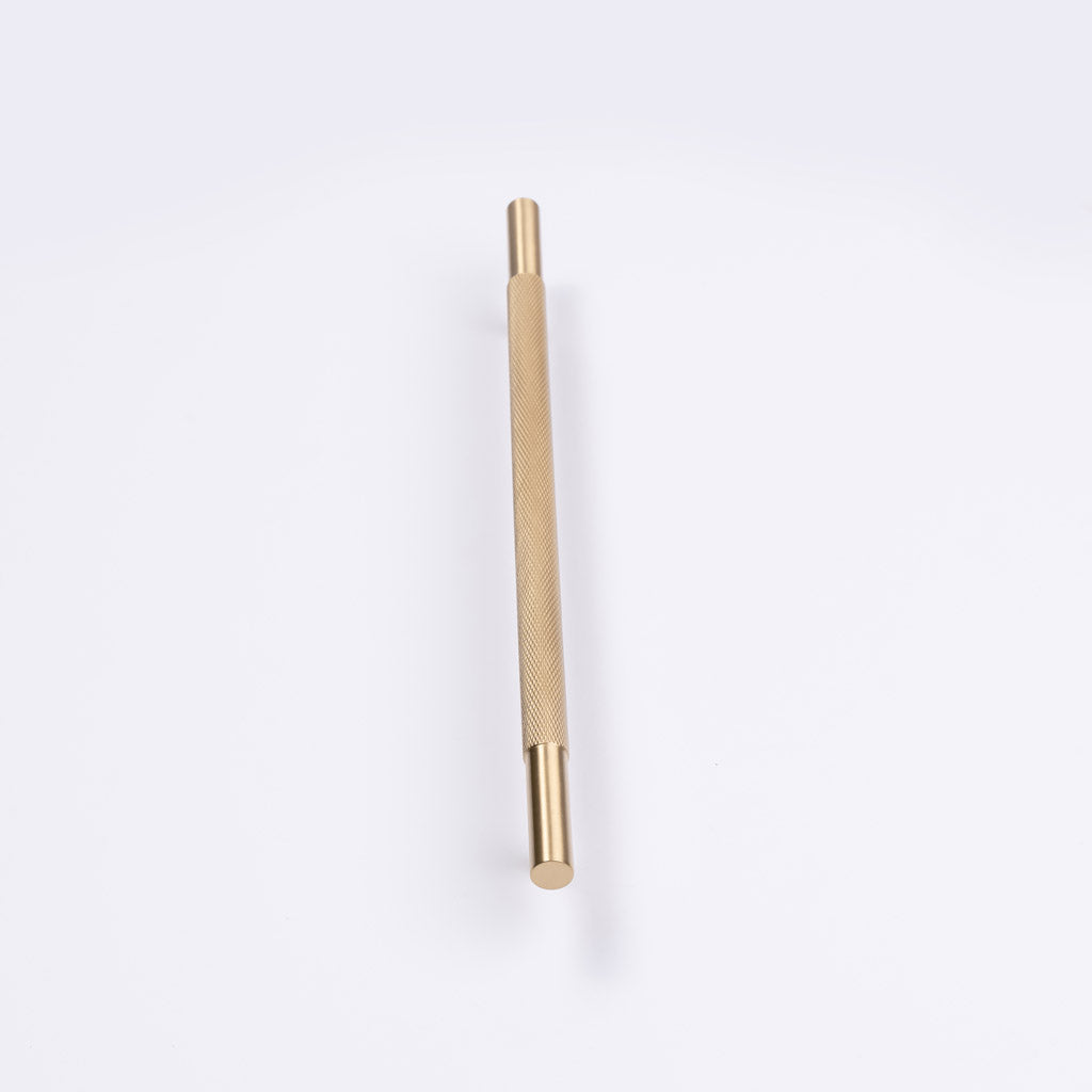 Brushed Brass Knurled Drawer Pull - Charmian - Manovella