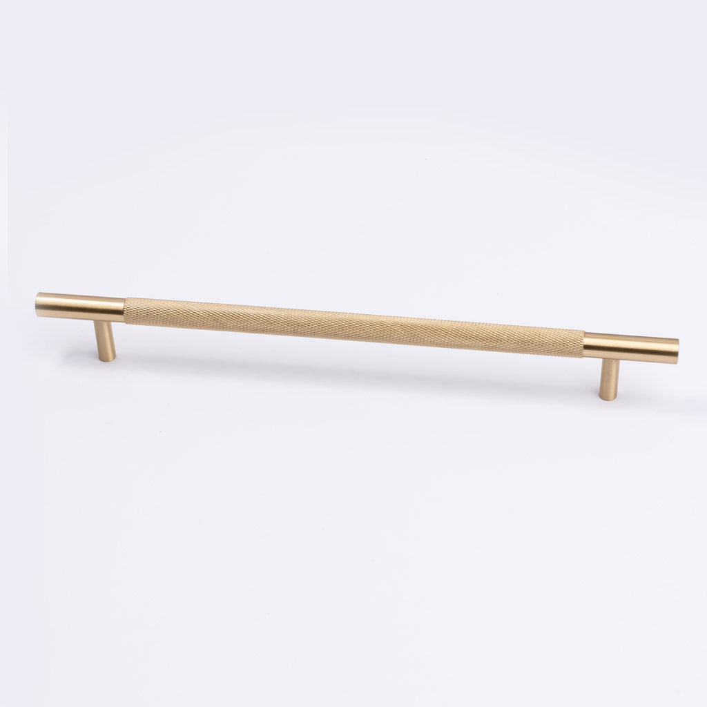 Brushed Brass Knurled Drawer Pull - Charmian - Manovella