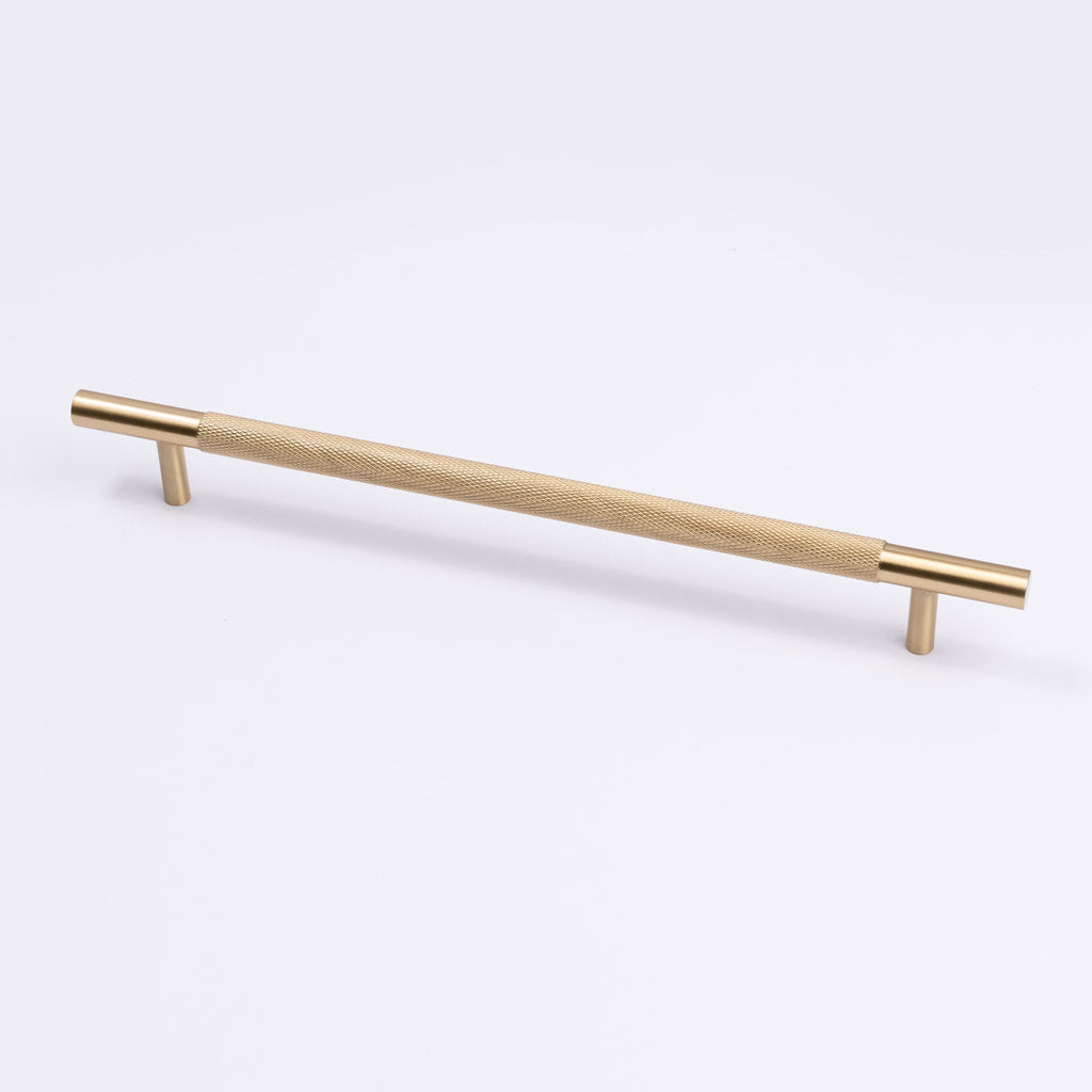 Brushed Brass Knurled Drawer Pull - Charmian - Manovella