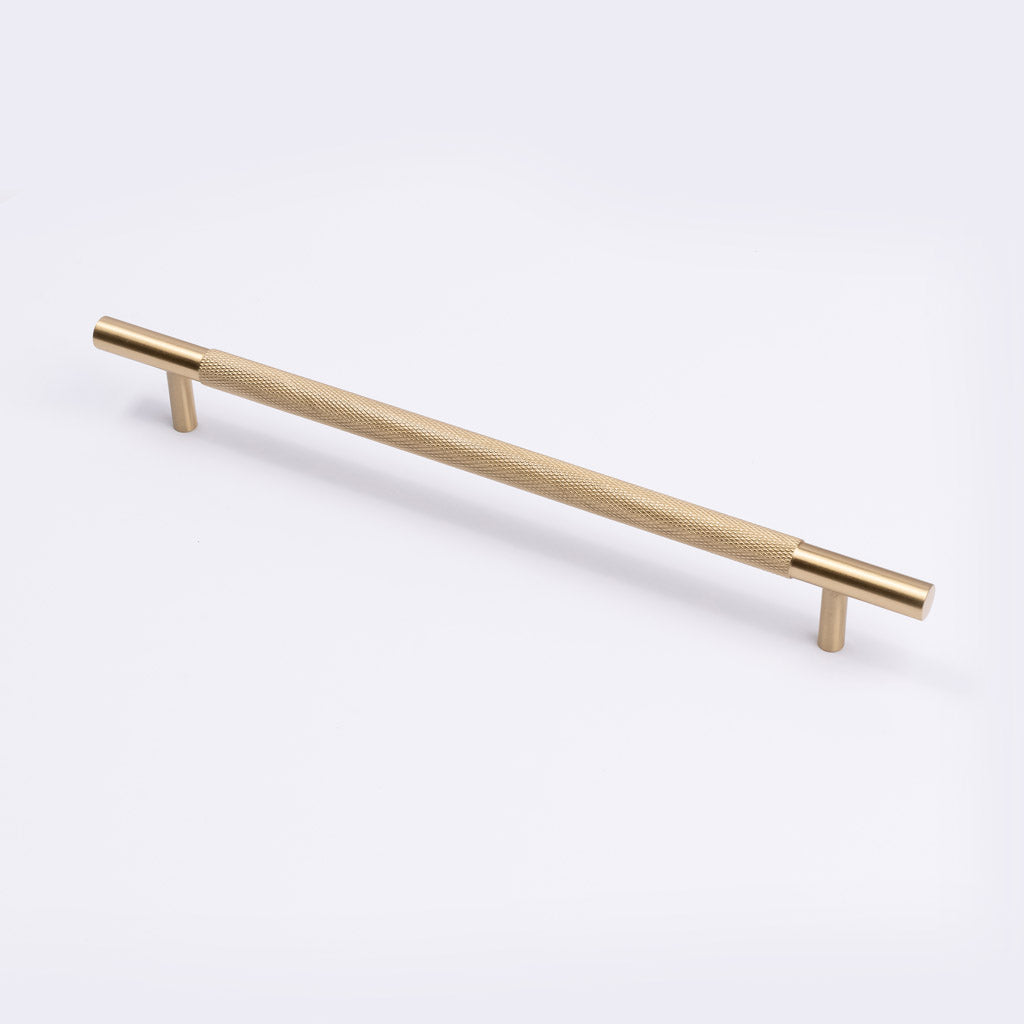 Brushed Brass Knurled Drawer Pull - Charmian - Manovella