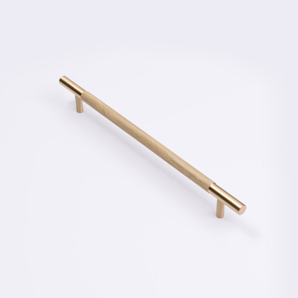 Brushed Brass Knurled Drawer Pull - Charmian - Manovella