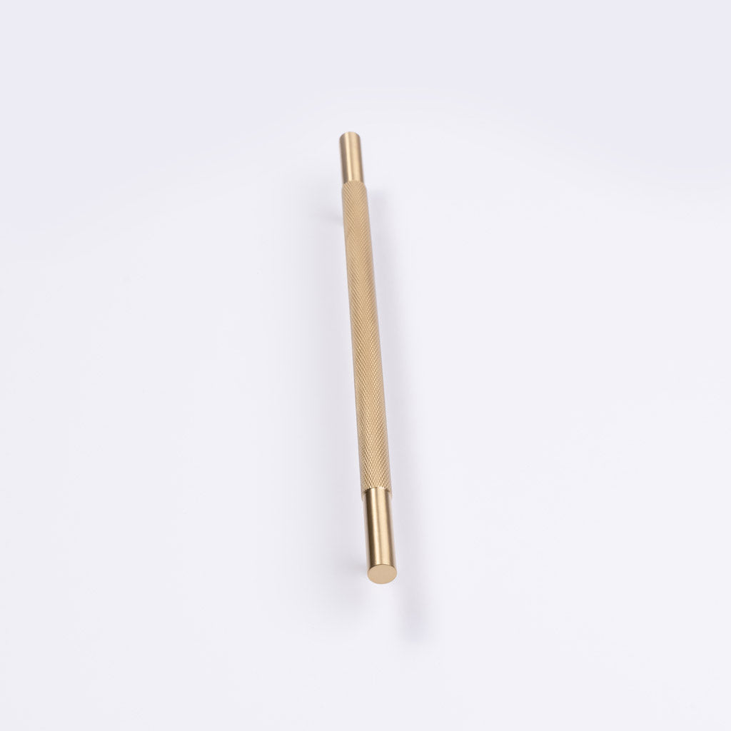Brushed Brass Knurled Drawer Pull - Charmian - Manovella