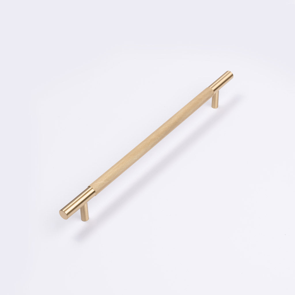 Brushed Brass Knurled Drawer Pull - Charmian - Manovella