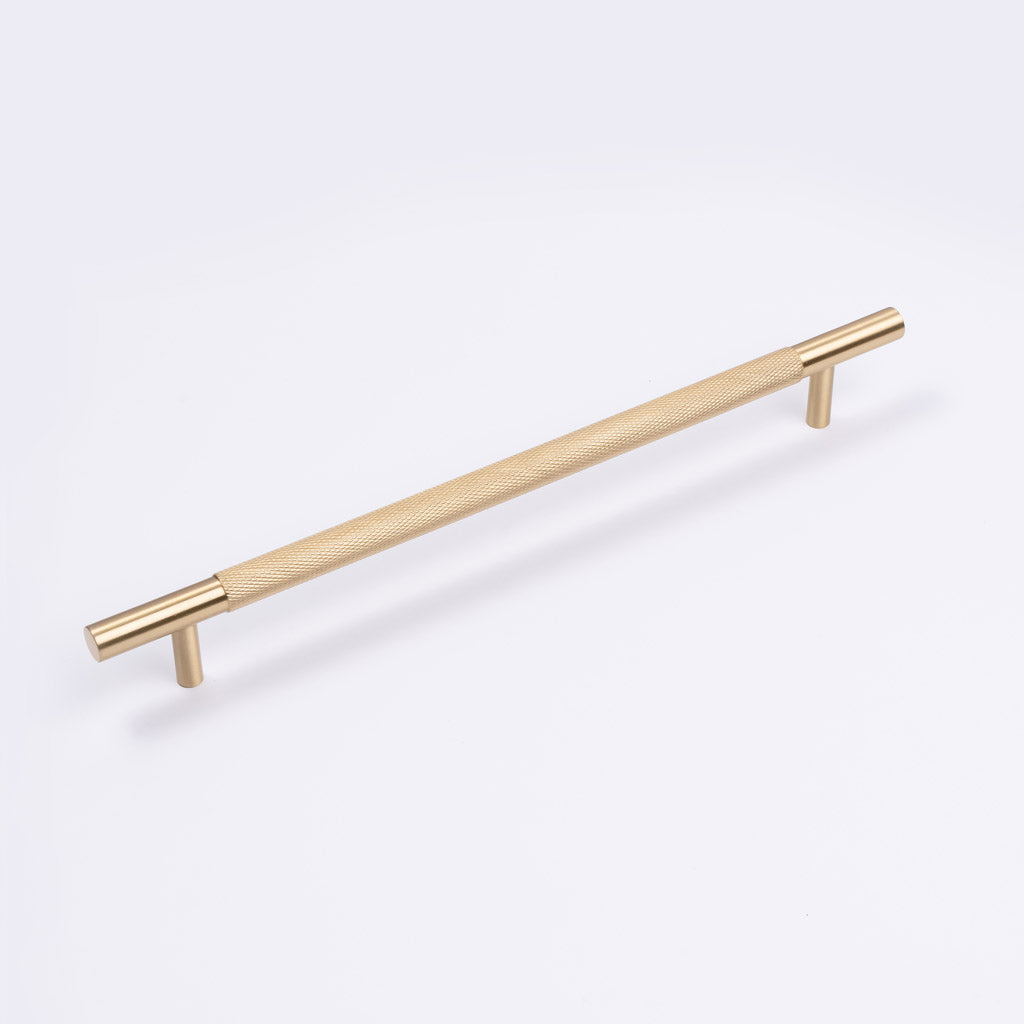 Brushed Brass Knurled Drawer Pull - Charmian - Manovella
