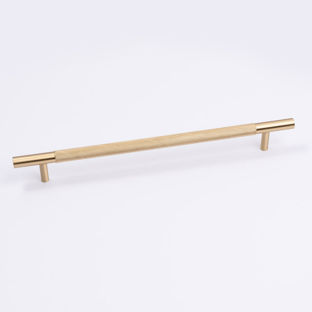 Brushed Brass Knurled Drawer Pull - Charmian - Manovella