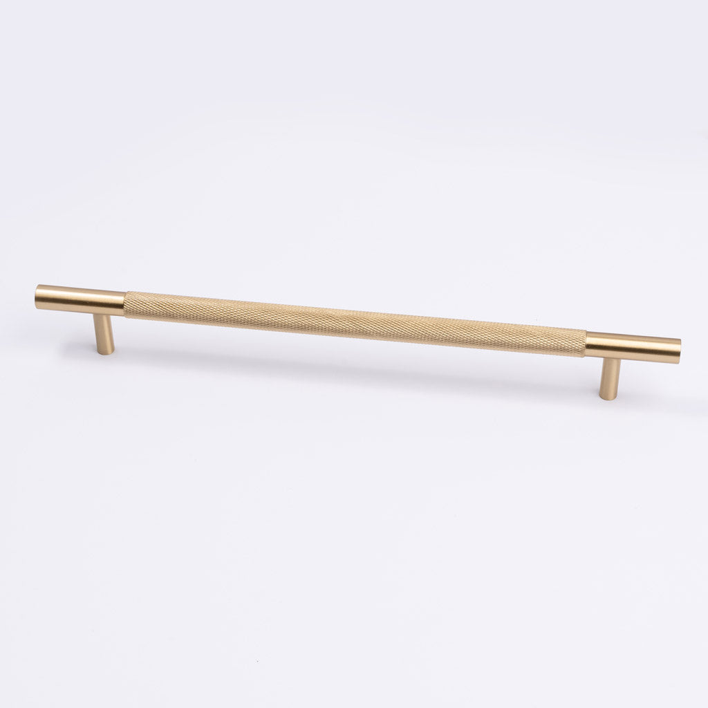 Brushed Brass Knurled Drawer Pull - Charmian - Manovella