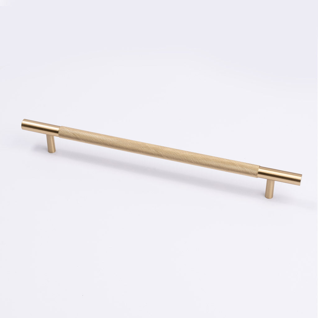 Brushed Brass Knurled Drawer Pull - Charmian - Manovella