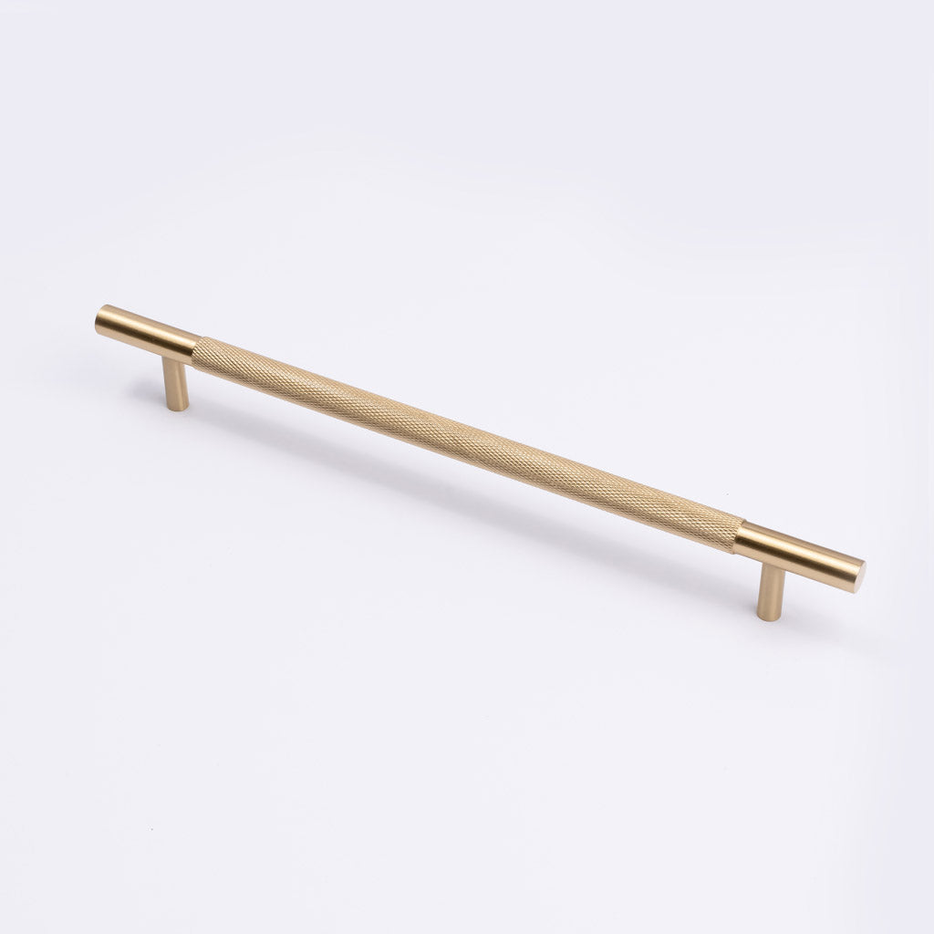 Brushed Brass Knurled Drawer Pull - Charmian - Manovella