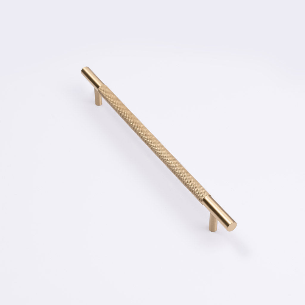 Brushed Brass Knurled Drawer Pull - Charmian - Manovella