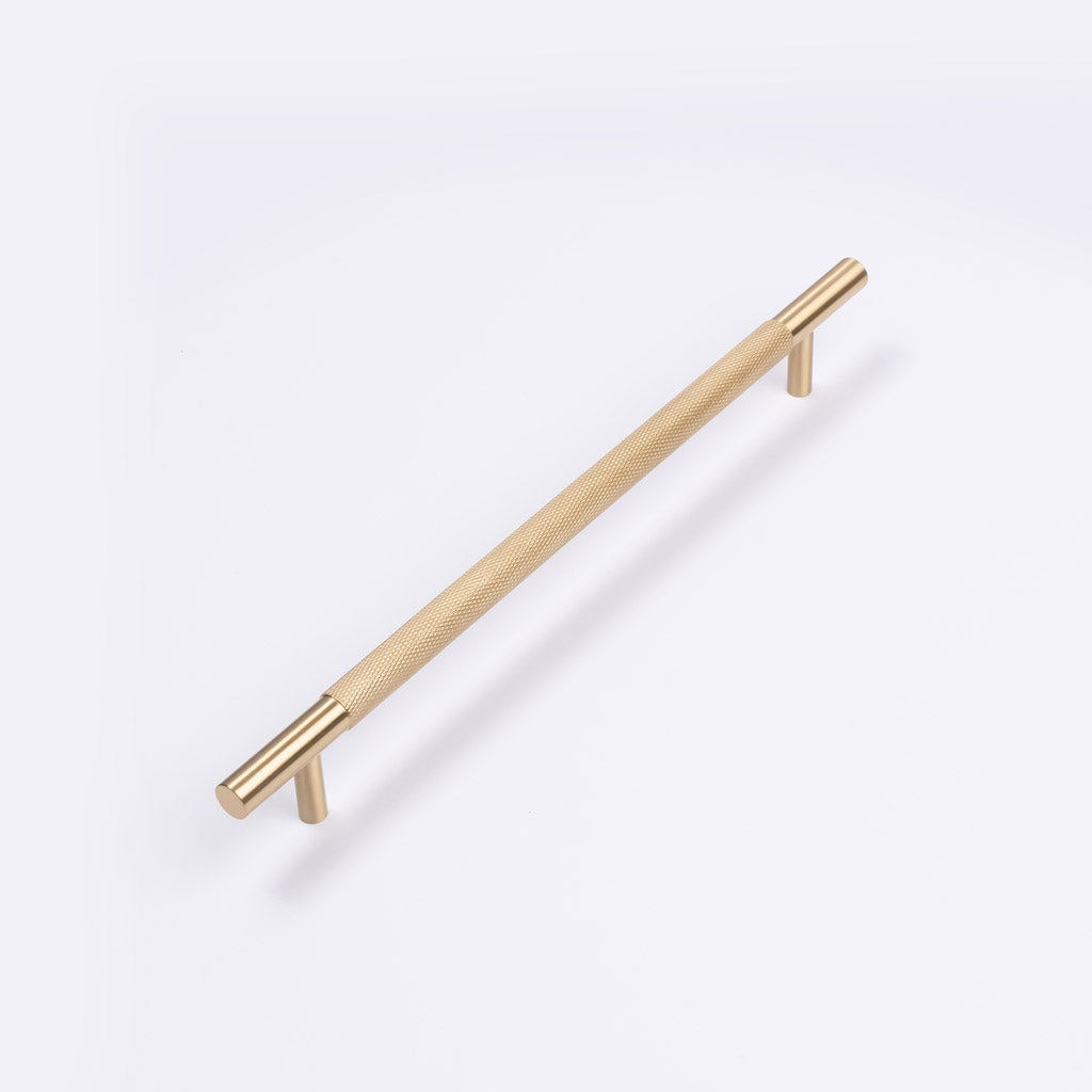 Brushed Brass Knurled Drawer Pull - Charmian - Manovella