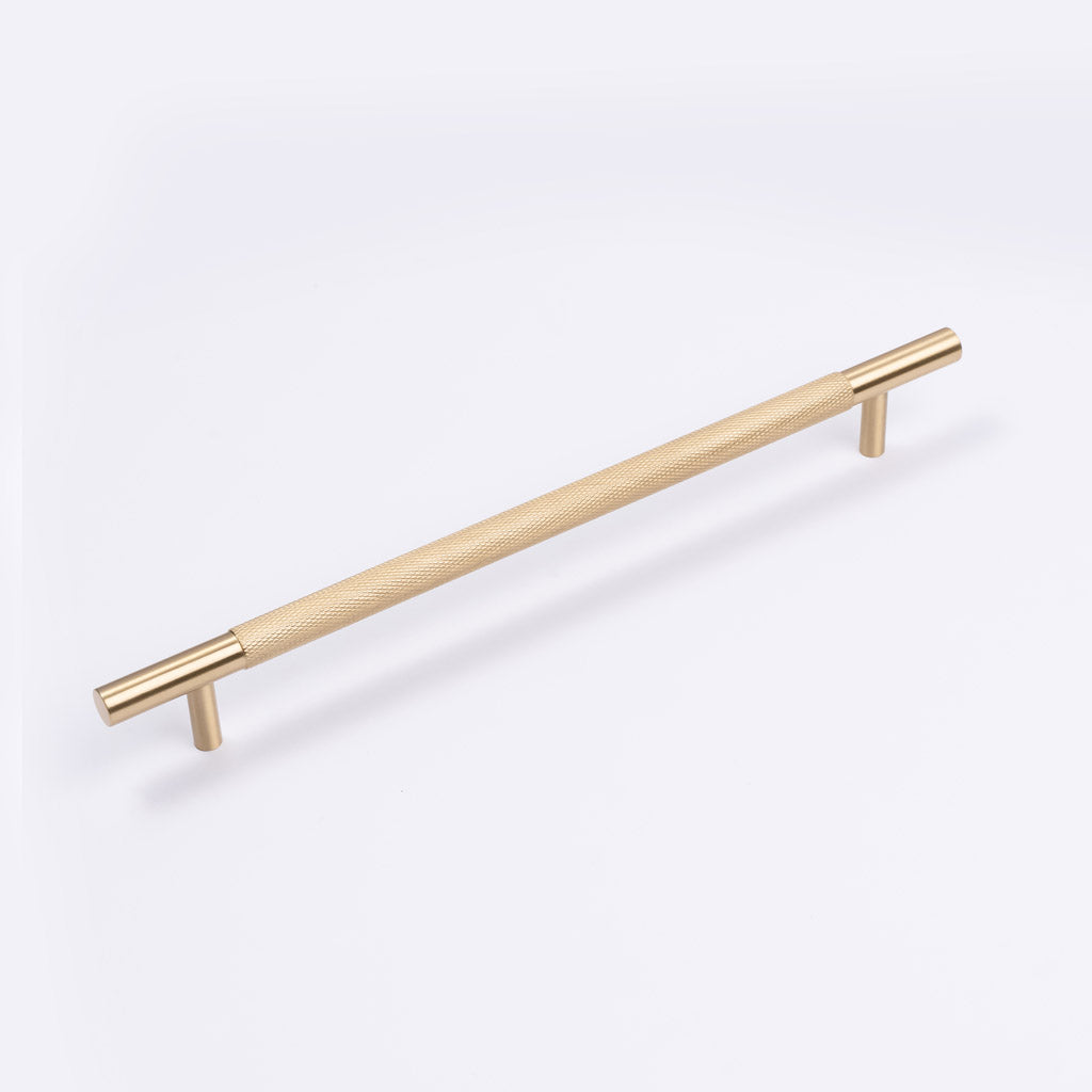 Brushed Brass Knurled Drawer Pull - Charmian - Manovella