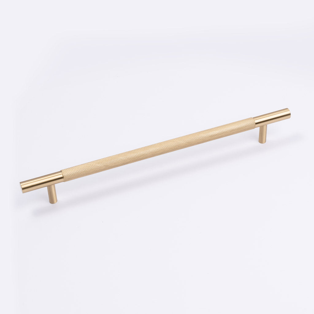Brushed Brass Knurled Drawer Pull - Charmian - Manovella