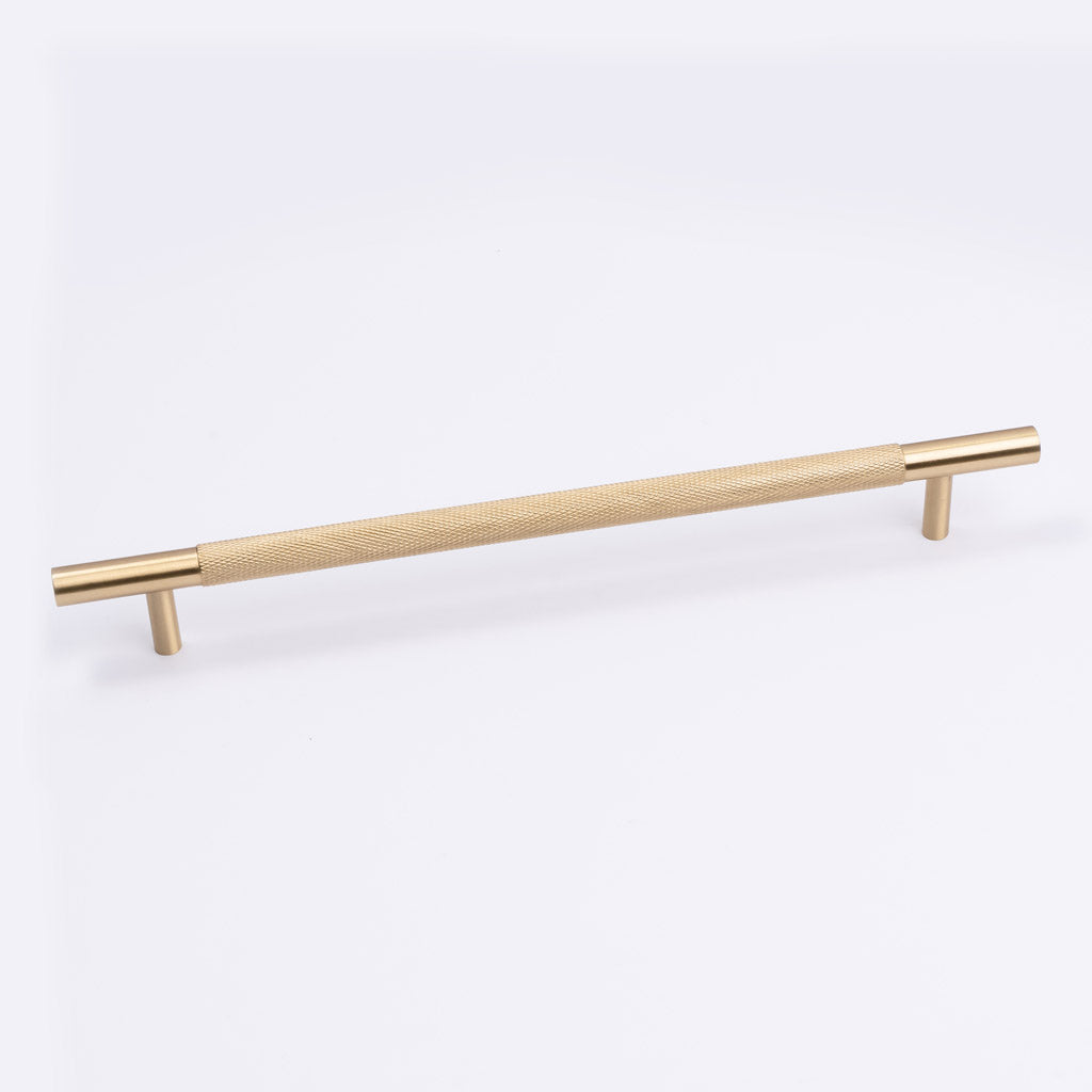 Brushed Brass Knurled Drawer Pull - Charmian - Manovella