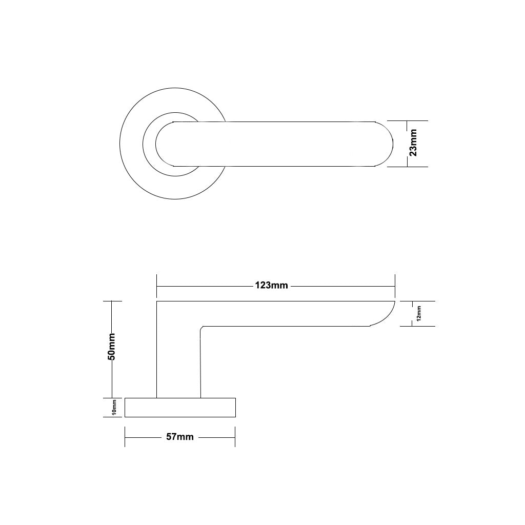 Satin Brass Privacy Door Handle - Fairhaven - Manovella