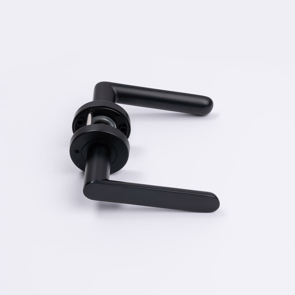 Matt Black Privacy Door Handle - Fairhaven - Manovella
