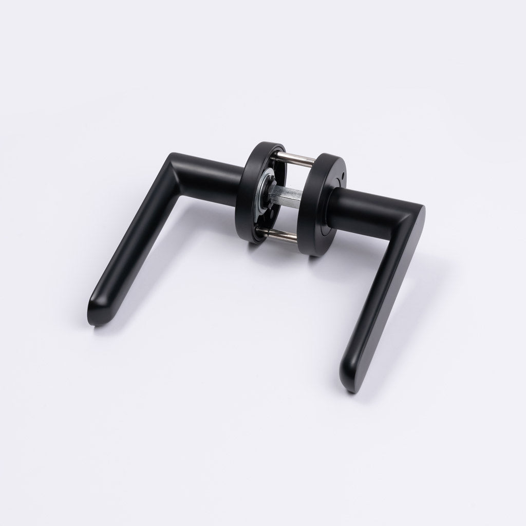 Matt Black Privacy Door Handle - Fairhaven - Manovella