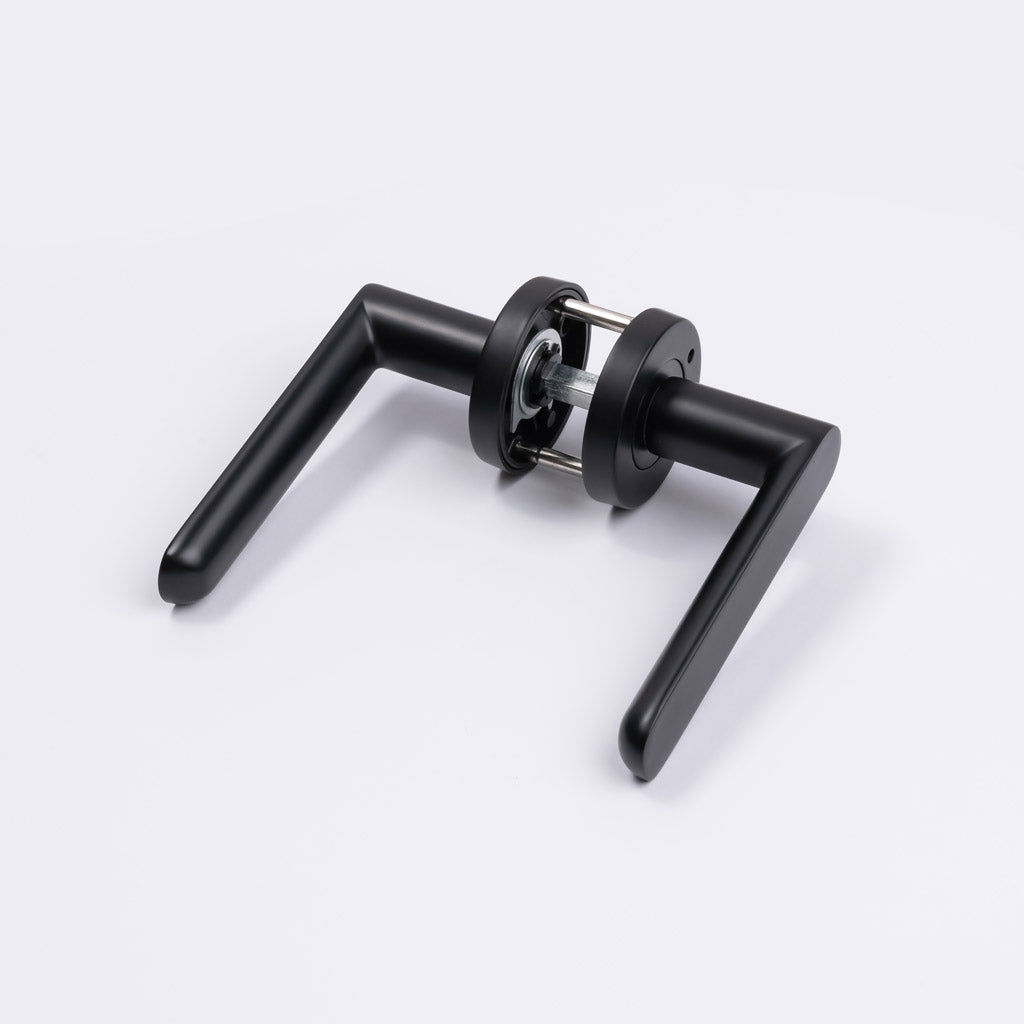 Matt Black Privacy Door Handle - Fairhaven - Manovella